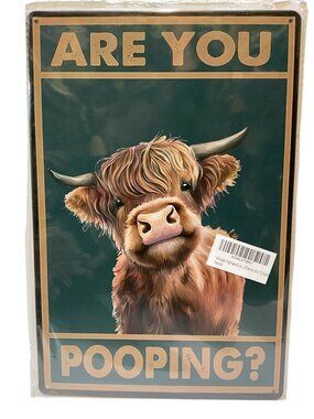 Are You Pooping 12X8 Golden Era Retro Distressed Tin Sign Multi Color NEW